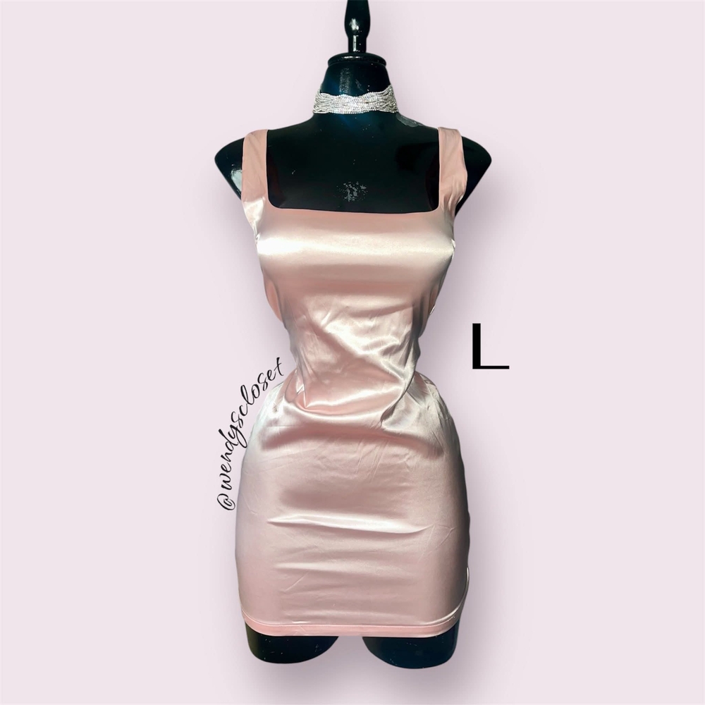 Fashion Nova Blush Satin Mini Dress